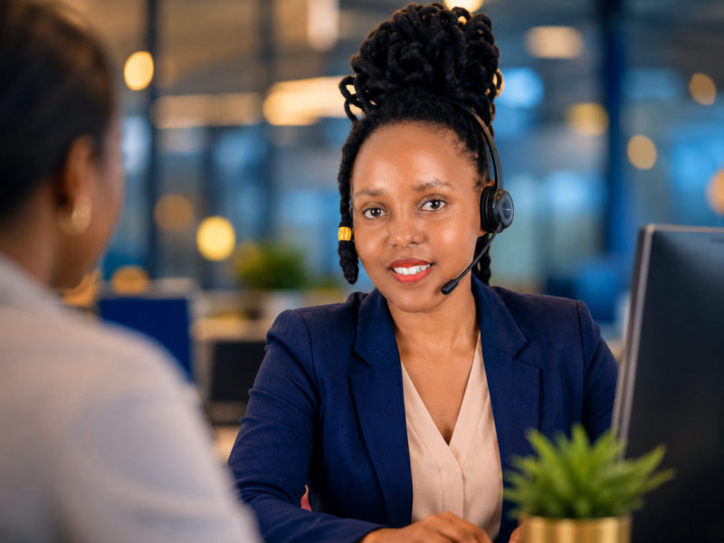Ruth delivering customer-service training